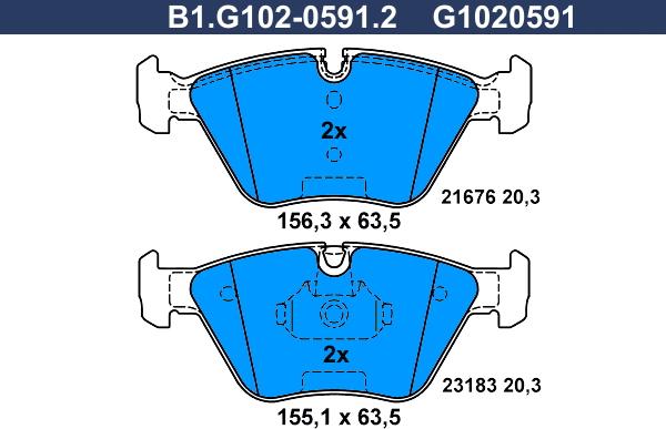 Galfer B1.G102-0591.2 - Komplet Pločica, disk-kočnica www.molydon.hr