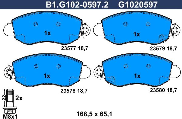 Galfer B1.G102-0597.2 - Komplet Pločica, disk-kočnica www.molydon.hr