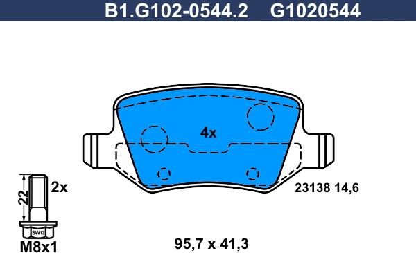 Galfer B1.G102-0544.2 - Komplet Pločica, disk-kočnica www.molydon.hr