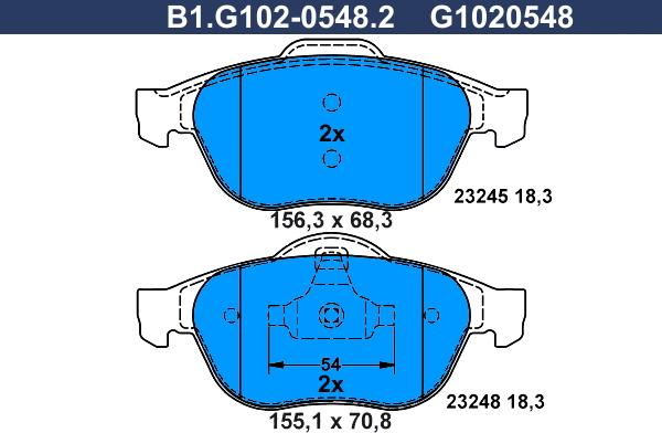 Galfer B1.G102-0548.2 - Komplet Pločica, disk-kočnica www.molydon.hr