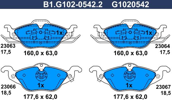 Galfer B1.G102-0542.2 - Komplet Pločica, disk-kočnica www.molydon.hr