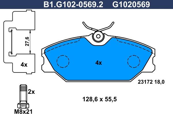 Galfer B1.G102-0569.2 - Komplet Pločica, disk-kočnica www.molydon.hr