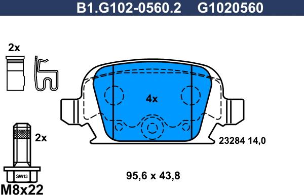 Galfer B1.G102-0560.2 - Komplet Pločica, disk-kočnica www.molydon.hr