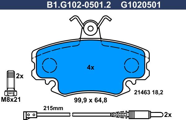 Galfer B1.G102-0501.2 - Komplet Pločica, disk-kočnica www.molydon.hr