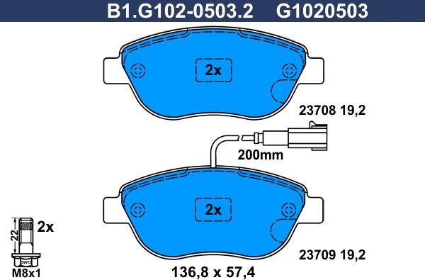 Galfer B1.G102-0503.2 - Komplet Pločica, disk-kočnica www.molydon.hr