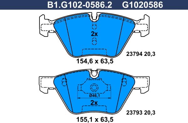 Galfer B1.G102-0586.2 - Komplet Pločica, disk-kočnica www.molydon.hr