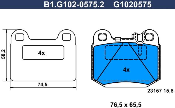 Galfer B1.G102-0575.2 - Komplet Pločica, disk-kočnica www.molydon.hr