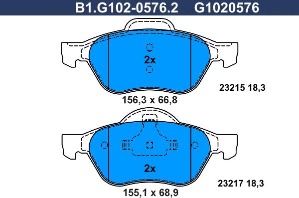 Galfer B1.G102-0576.2 - Komplet Pločica, disk-kočnica www.molydon.hr