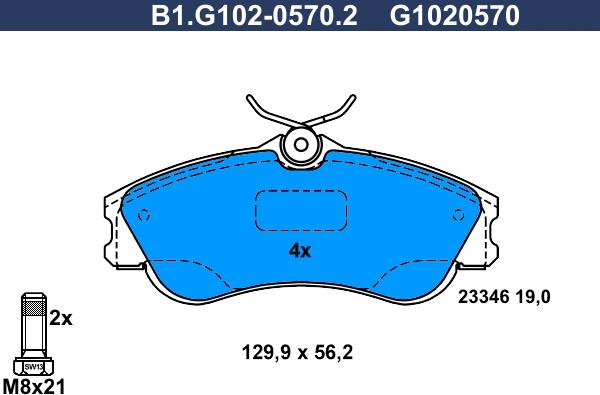 Galfer B1.G102-0570.2 - Komplet Pločica, disk-kočnica www.molydon.hr