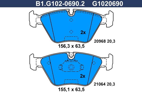 Galfer B1.G102-0690.2 - Komplet Pločica, disk-kočnica www.molydon.hr