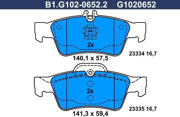 Galfer B1.G102-0652.2 - Komplet Pločica, disk-kočnica www.molydon.hr