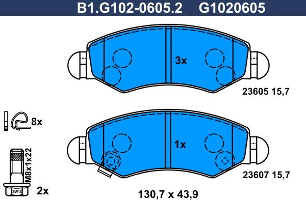 Galfer B1.G102-0605.2 - Komplet Pločica, disk-kočnica www.molydon.hr