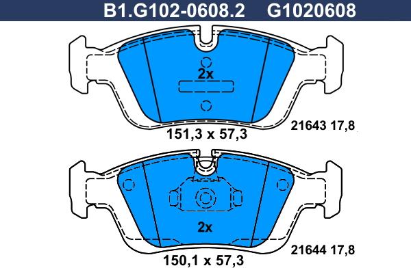 Galfer B1.G102-0608.2 - Komplet Pločica, disk-kočnica www.molydon.hr