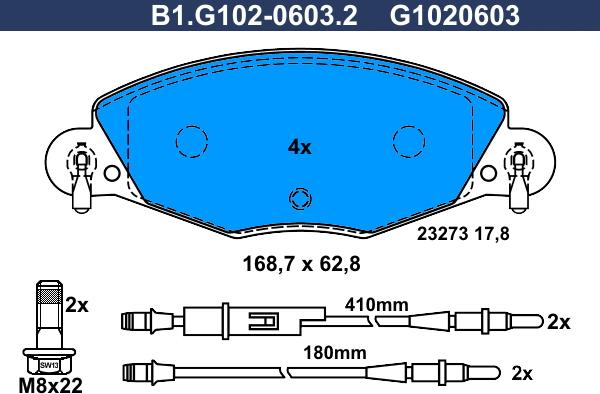 Galfer B1.G102-0603.2 - Komplet Pločica, disk-kočnica www.molydon.hr