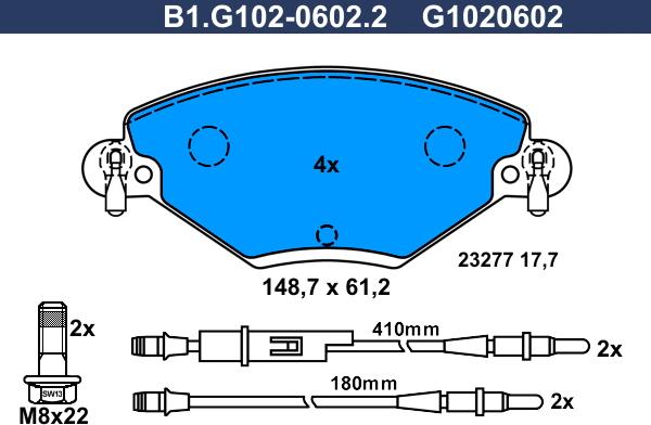 Galfer B1.G102-0602.2 - Komplet Pločica, disk-kočnica www.molydon.hr