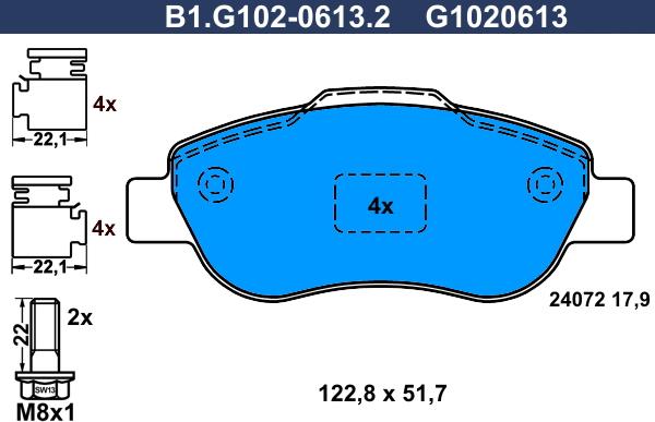 Galfer B1.G102-0613.2 - Komplet Pločica, disk-kočnica www.molydon.hr