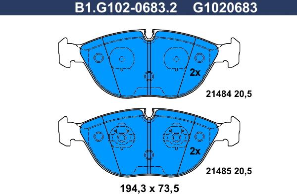 Galfer B1.G102-0683.2 - Komplet Pločica, disk-kočnica www.molydon.hr