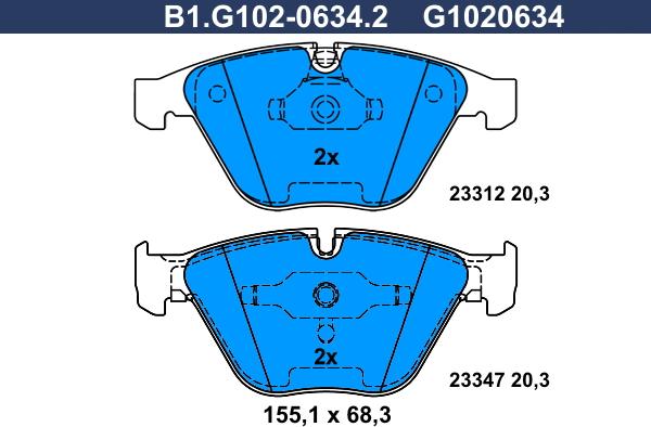 Galfer B1.G102-0634.2 - Komplet Pločica, disk-kočnica www.molydon.hr