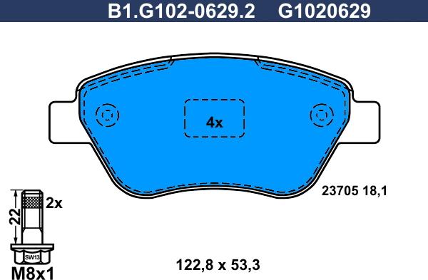 Galfer B1.G102-0629.2 - Komplet Pločica, disk-kočnica www.molydon.hr