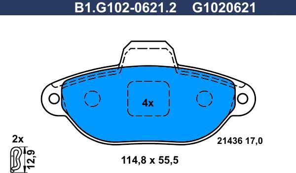 Galfer B1.G102-0621.2 - Komplet Pločica, disk-kočnica www.molydon.hr