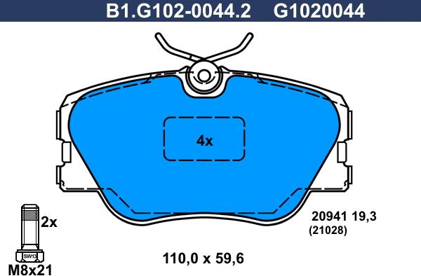 Galfer B1.G102-0044.2 - Komplet Pločica, disk-kočnica www.molydon.hr