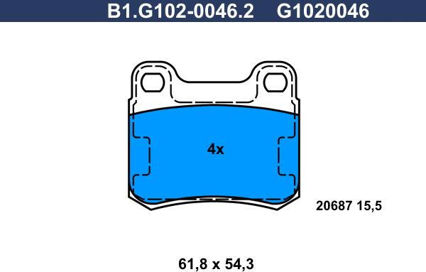 Galfer B1.G102-0046.2 - Komplet Pločica, disk-kočnica www.molydon.hr