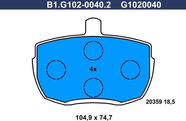 Galfer B1.G102-0040.2 - Komplet Pločica, disk-kočnica www.molydon.hr