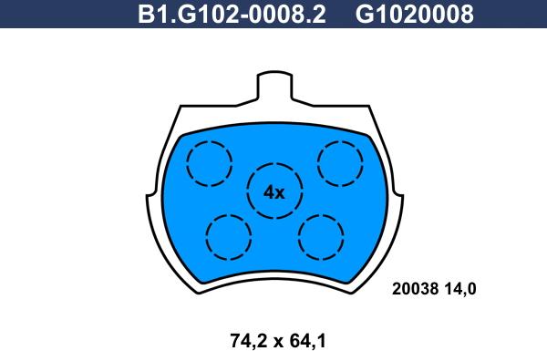 Galfer B1.G102-0008.2 - Komplet Pločica, disk-kočnica www.molydon.hr