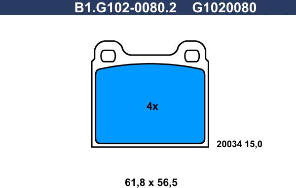 Galfer B1.G102-0080.2 - Komplet Pločica, disk-kočnica www.molydon.hr