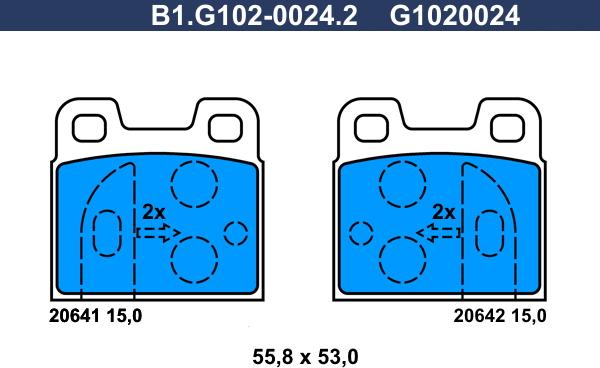 Galfer B1.G102-0024.2 - Komplet Pločica, disk-kočnica www.molydon.hr