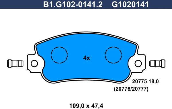 Galfer B1.G102-0141.2 - Komplet Pločica, disk-kočnica www.molydon.hr