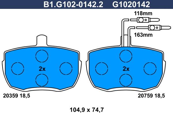 Galfer B1.G102-0142.2 - Komplet Pločica, disk-kočnica www.molydon.hr