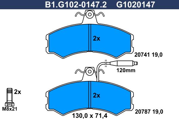 Galfer B1.G102-0147.2 - Komplet Pločica, disk-kočnica www.molydon.hr