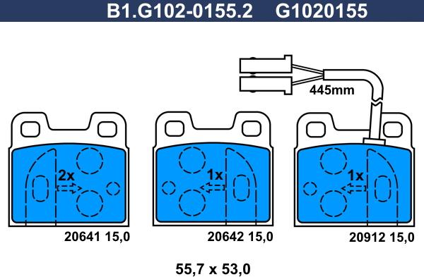 Galfer B1.G102-0155.2 - Komplet Pločica, disk-kočnica www.molydon.hr