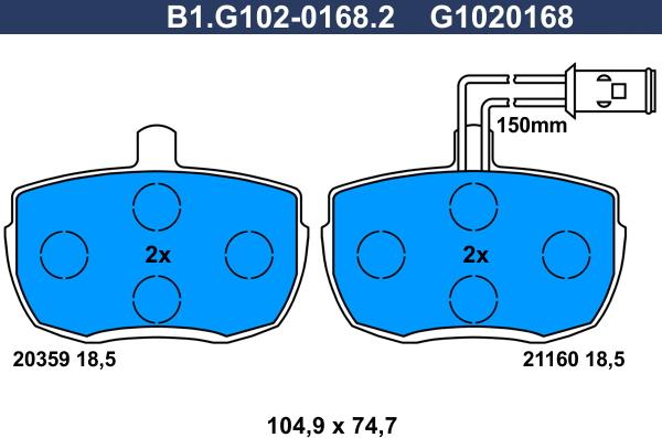 Galfer B1.G102-0168.2 - Komplet Pločica, disk-kočnica www.molydon.hr