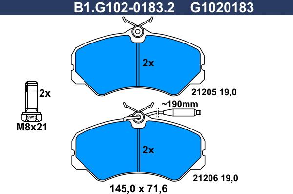 Galfer B1.G102-0183.2 - Komplet Pločica, disk-kočnica www.molydon.hr