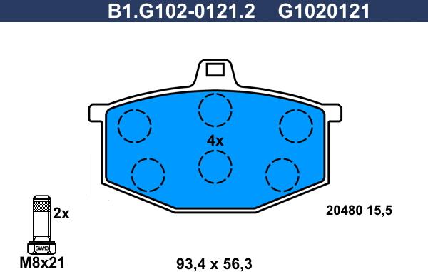 Galfer B1.G102-0121.2 - Komplet Pločica, disk-kočnica www.molydon.hr