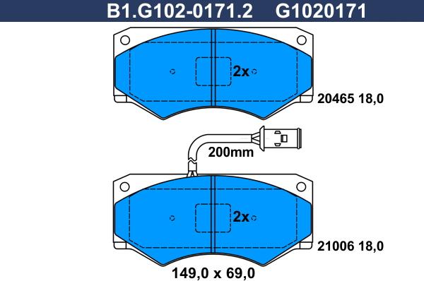 Galfer B1.G102-0171.2 - Komplet Pločica, disk-kočnica www.molydon.hr