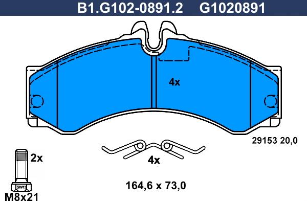 Galfer B1.G102-0891.2 - Komplet Pločica, disk-kočnica www.molydon.hr