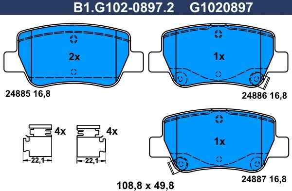 Galfer B1.G102-0897.2 - Komplet Pločica, disk-kočnica www.molydon.hr