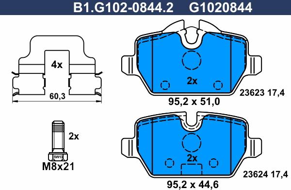 Galfer B1.G102-0844.2 - Komplet Pločica, disk-kočnica www.molydon.hr