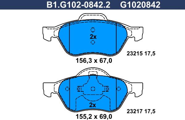 Galfer B1.G102-0842.2 - Komplet Pločica, disk-kočnica www.molydon.hr