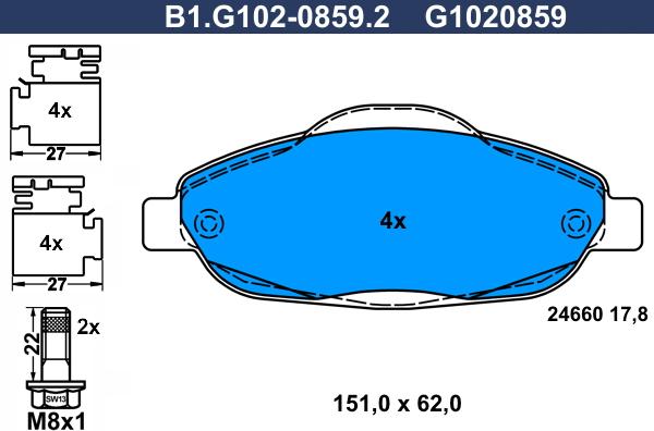 Galfer B1.G102-0859.2 - Komplet Pločica, disk-kočnica www.molydon.hr