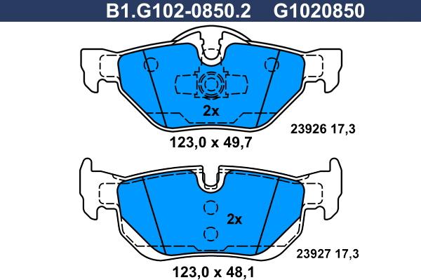 Galfer B1.G102-0850.2 - Komplet Pločica, disk-kočnica www.molydon.hr