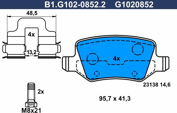 Galfer B1.G102-0852.2 - Komplet Pločica, disk-kočnica www.molydon.hr