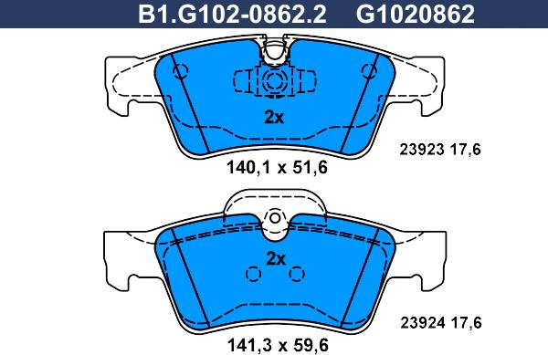 Galfer B1.G102-0862.2 - Komplet Pločica, disk-kočnica www.molydon.hr