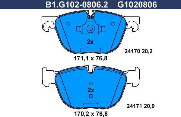 Galfer B1.G102-0806.2 - Komplet Pločica, disk-kočnica www.molydon.hr