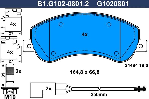 Galfer B1.G102-0801.2 - Komplet Pločica, disk-kočnica www.molydon.hr