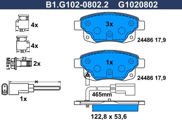 Galfer B1.G102-0802.2 - Komplet Pločica, disk-kočnica www.molydon.hr