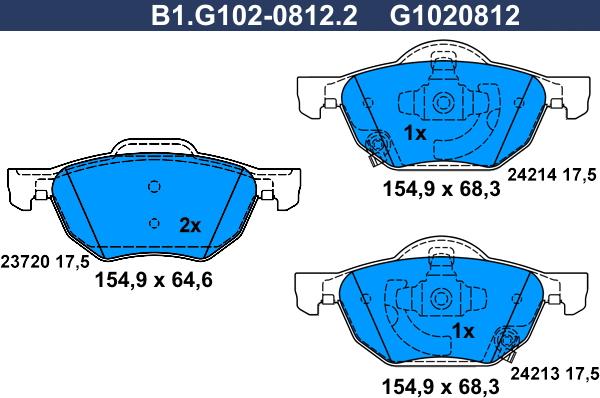 Galfer B1.G102-0812.2 - Komplet Pločica, disk-kočnica www.molydon.hr